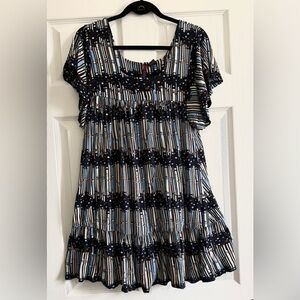 Kool Hearts Striped and Polka Dot Dress